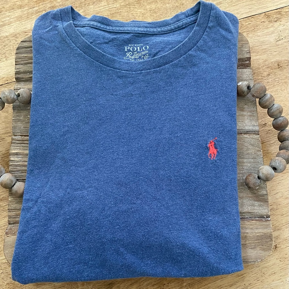 Polo by Ralph Lauren Men’s Large Slate Blue 100% Cotton‎ Short Sleeve Tee